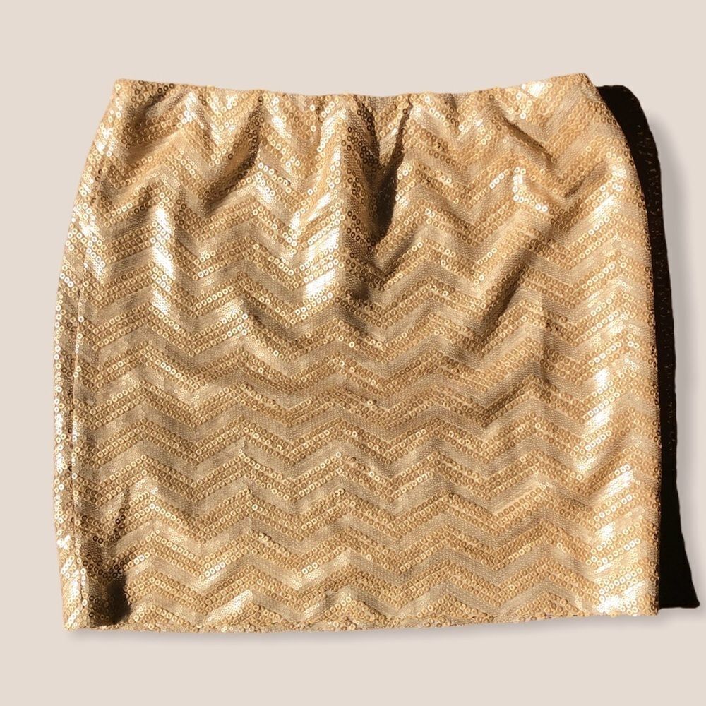B Sharp gold sequin skirt